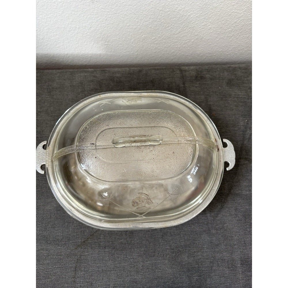 VTG‎ Guardian Service Oval Dutch Oven Roaster w Glass Lid - Picture 2 of 11